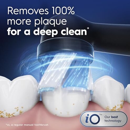 Oral-B iO Ultimate Clean Replacement Brush Heads, 5 Count, 4 Ultimate Clean + 1 Gum & Sensitive Black