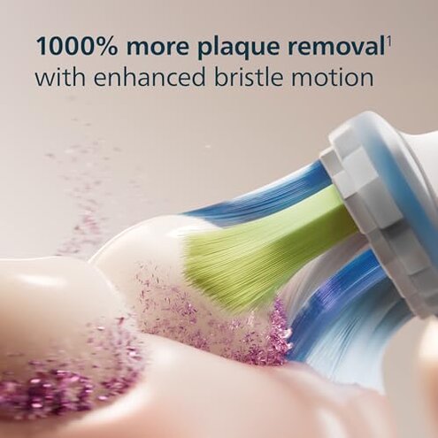 Philips Sonicare C3 Two-in-One - Genuine Replacement Electric Toothbrush Heads, White, 4 Pack One Year Supply, HX9044/65