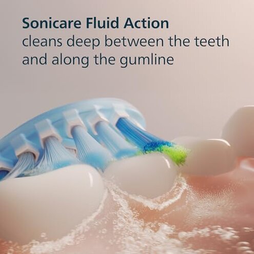 Philips Sonicare C3 Two-in-One - Genuine Replacement Electric Toothbrush Heads, White, 4 Pack One Year Supply, HX9044/65