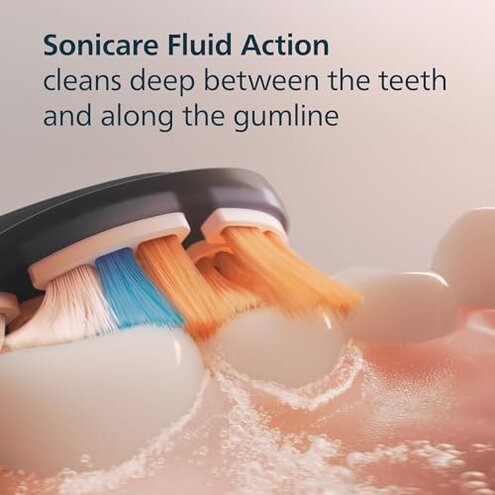 Philips Sonicare A3 All-in-One - Genuine Replacement Electric Toothbrush Heads, Black, 4 Pack One Year Supply, HX9094/95