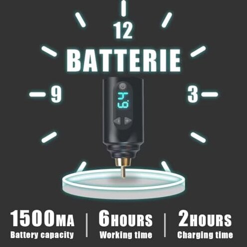 POSEIDON Tattoo Gun Kit - Wireless Tattoo Pen Kit Tattoo Kit with 2Pcs Tattoo Battery and 20 Pcs Tattoo Cartridge Needles, Complete Tattoo Machine kit Tattoo Supplies for Beginners