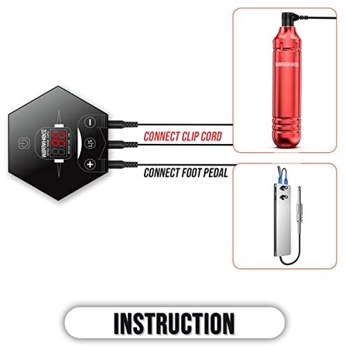 Wormhole Tattoo Kit Tattoo Gun Kit Tattoo Machine Kit for Beginners Tattoo Gun 20 Color Inks Power Supply Tattoo Pen Kit Red