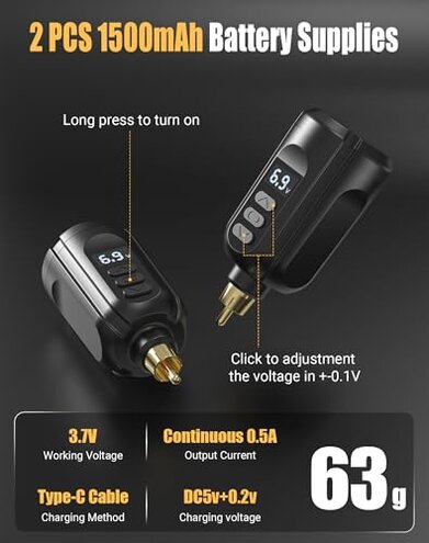 Tattoo Kit Tattoo Gun Complete Wireless Tattoo Machine Kit 2 Tattoo Batteries 20 Cartridge Needles 14 Ink Color Set for Supply RNP28KIT-1