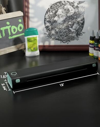 Phomemo Tattoo Stencil Printer, M08F Wireless Thermal Tattoo Printer with 10pcs Transfer Paper, Compatible with Phone/Tablet/PC, Tattoo Supplies for Tattoo Artists, AI Image Generation, Black & Green