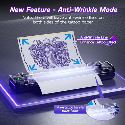 Itari Tattoo Stencil Printer Kit for Beginners, Temporary Tattoo Printer with 10 Pcs Transfer Paper, Bluetooth Stencil Printer for Tattooing, Wireless Tattoo Machine Compatible with Phone/Tablet/PC