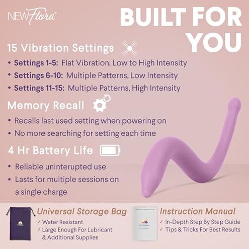 NewFlora Vibrating Pelvic Wand for Women & Men, S Shaped Massage Tool - Perineal Massage Tool