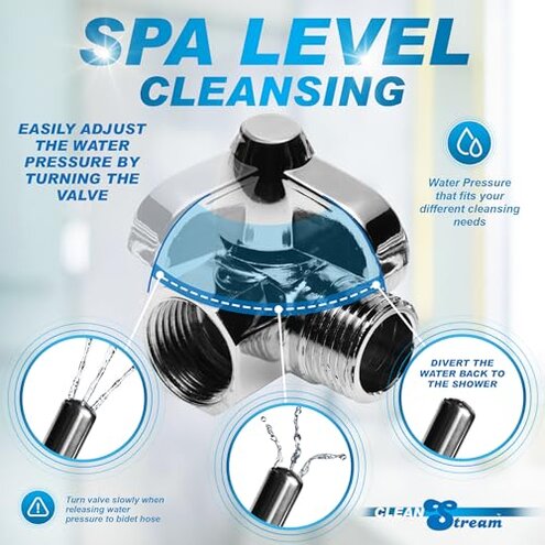 Cleanstream Premium Shower Enema Set with 6 Ft Hose, 4 Silicone & Aluminum Tips, ABS Construction, Flexible Comfort Attachments, Shower Adapter, Reusable Douches & Enemas Accessory