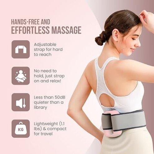 MONASUN Deep Tissue Massage Gun Portable &ndash; Mini Massage Gun with Hands-Free Strap &ndash; Handheld Massager for Athletes, Travel, Full-Body Pain Relief &ndash; 5 Speed Levels and Quiet Percussion