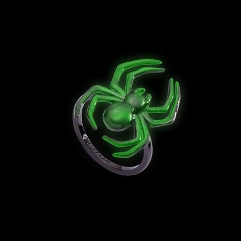 Alex and Ani Spider Ring - Glow in the Dark Adjustable Size 7 Statement Jewelry - Detailed Spider Design, Halloween Accessory, Captivates Day or Night