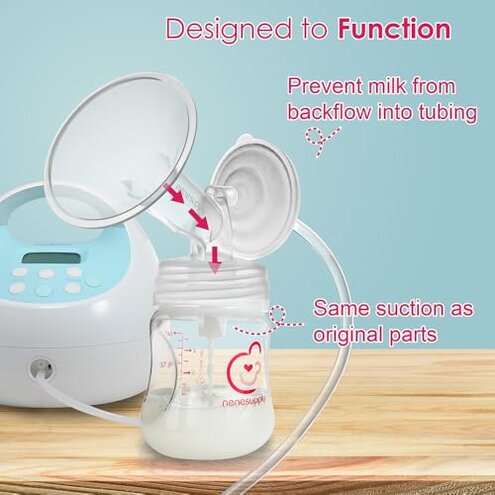 Nenesupply Pump Parts Compatible with Spectra S2 S1 9 Plus Breast Pump to Replace Spectra Pump Parts S2 Accessories Flange 24mm Duckbill Valve Tubing Pumping Bottles Backflow Protector (24mm x 4 Sets)