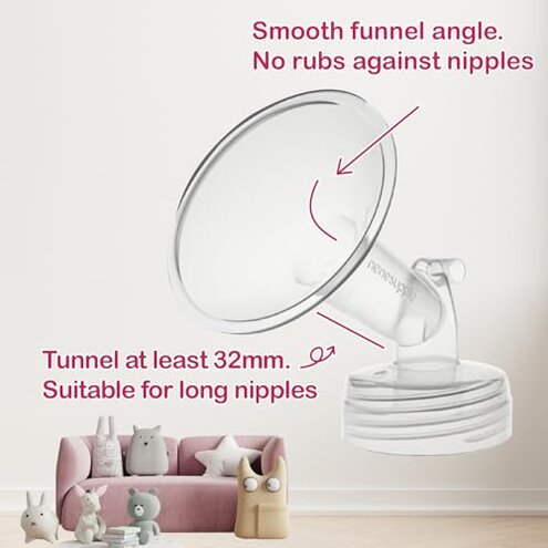 Nenesupply Pump Parts Compatible with Spectra S2 S1 9 Plus Breast Pump to Replace Spectra Pump Parts S2 Accessories Flange 24mm Duckbill Valve Tubing Pumping Bottles Backflow Protector (24mm x 4 Sets)