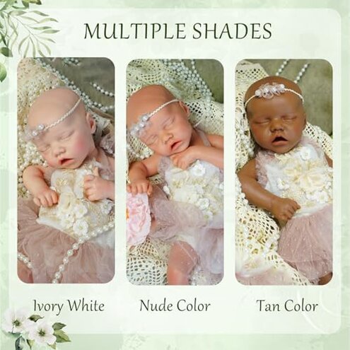 YaLuoQian Silicone Reborn Baby Dolls -18 Inch Silicone Newborn Baby Dolls Full Body Sleeping Baby Girl with Toy Accessories Gift Set