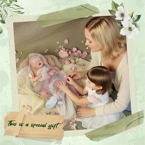 YaLuoQian Silicone Reborn Baby Dolls -18 Inch Silicone Newborn Baby Dolls Full Body Sleeping Baby Girl with Toy Accessories Gift Set