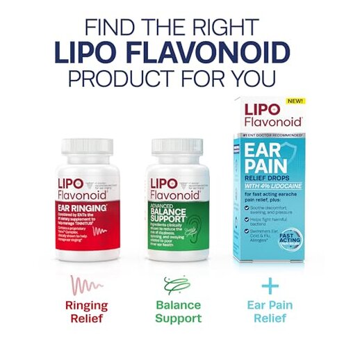 Lipo-Flavonoid Plus Tinnitus Relief - Doctor-Recommended for Ringing Ears - Clinically-Proven Lemon Bioflavonoid Complex with Vitamins C, B1, B2, B6, B12, & Calcium - 150 Caplets
