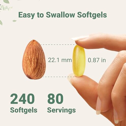 Micro Ingredients Triple Strength Omega 3 Fish Oil Supplements 4200mg Per Serving, 240 Softgels &ndash; Lemon Flavored &ndash; Burpless | EPA 1200mg + DHA 900mg | Deep Sea Fish