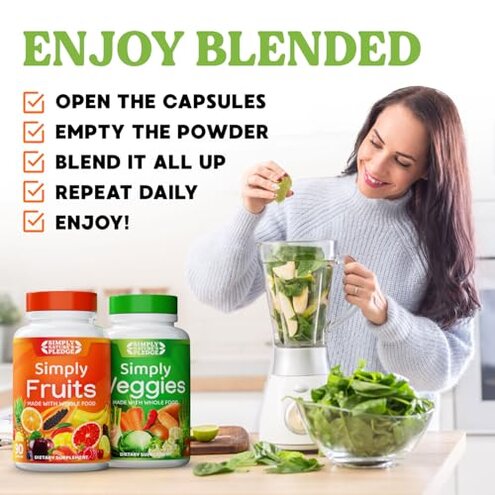 Simply Nature's Pledge - Packed with 42 Different Fruits & Vegetables - 2-Month Supply - Made with Real, Non-GMO Whole Foods - Supports Energy & Overall Wellness - Soy-Free - 360 Capsules
