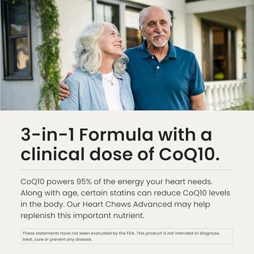 humanN SuperBeets Heart Chews Advanced - 100mg of CoQ10 Plus Beetroot & Grape Seed Extract, 60 Count