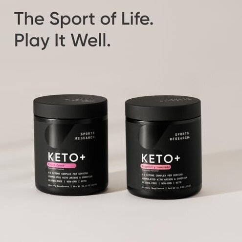Sports Research&reg; Keto Plus Exogenous Ketones with goBHB&reg; - Premium Keto Powder Supporting Ketosis, Energy & Cognitive Function - Keto Certified &middot; Vegan Friendly &middot; 30 Servings (Fruit Punch)