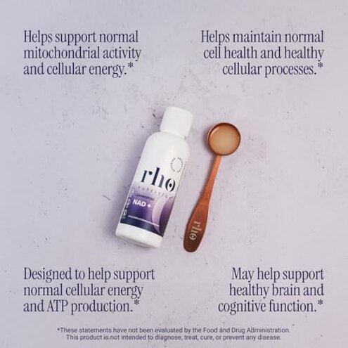 Rho Nutrition Liposomal NAD+ &ndash; Liquid Supplement Designed to Help Support Absorption &ndash; Active Form of NAD+ Helps Support Normal Cellular Health, Healthy Aging, Energy Metabolism and Overall Vitality