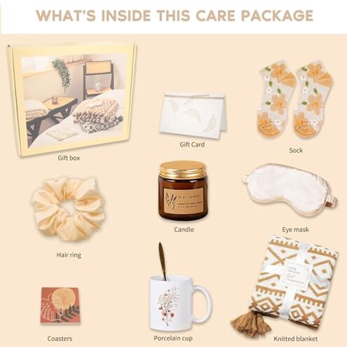 Get Well Gifts for Women Care Package Feel Better Gifts Baskets After Surgery Cancer Patients Miscarriage for Sick Friend Chemo Encouraging Pamper Comfort Wellness Hug Box For Her Self Care With Mug