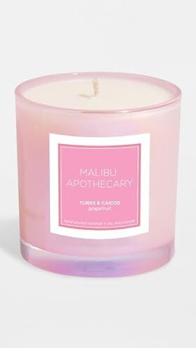 Malibu Apothecary Women's Turks & Caicos Candle, Iridescent Pink, 7.5 Ounce