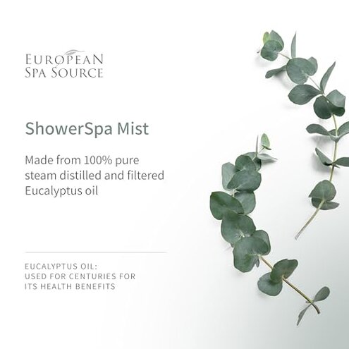European Spa Source Eucalyptus ShowerSpa Mist Spray for Aromatherapy, At Home Spa Experience, Sinus Congestion Relief, and Tension Relief, 4 fl oz.