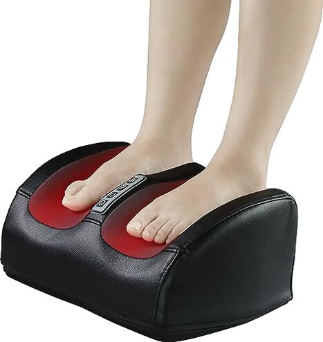 LINGTENG Shiatsu Foot Massager Machine with Heat, Foot and Calf Massager with Massage Roller, Deep Tissue Massager for Plantar Fasciitis, Pain Relief, Promotes Blood Circulation, Gifts for Women & Men