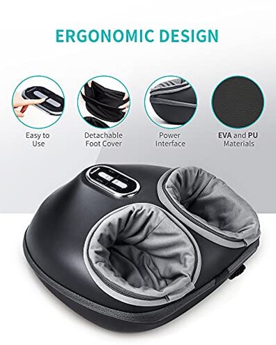 Nekteck Shiatsu Foot Massager with Heat, FSA Eligible Deep Kneading Therapy Air Compression, HSA Feet Massage Improve Blood Circulation Foot Wellness Soothing Pain Relief, Relax for Home Office Use