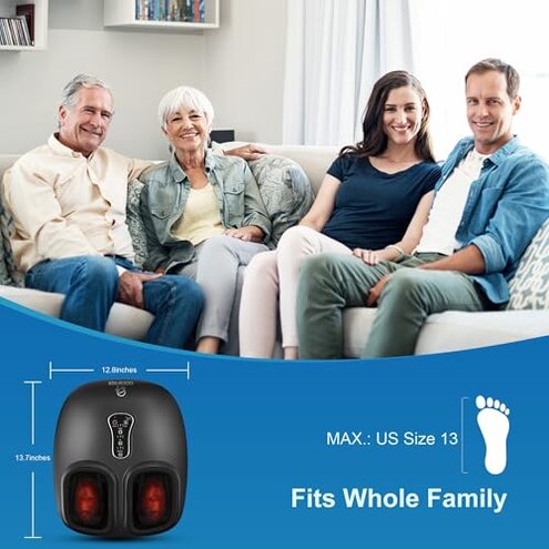 COMFIER Shiatsu Foot Massager with Heat,Vibration,Rolling Compression,FSA Eligible Feet Massager Machine for Plantar Fasciitis,Neuropathy Pain, Fits Size up to 13&ldquo;,Christmas Gifts for Women,Men,HSA