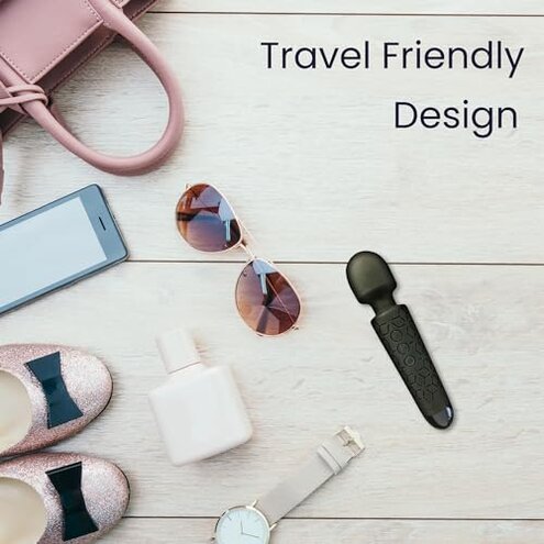 Yarosi Micro Personal Massage Wand Smallest Strongest Handheld Cordless Massager, Strong Powerful Compact Perfect For Travel, Magic Stress Away, All Body Back Legs Hand Pains Sports Recovery