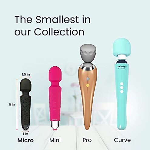 Yarosi Micro Personal Massage Wand Smallest Strongest Handheld Cordless Massager, Strong Powerful Compact Perfect For Travel, Magic Stress Away, All Body Back Legs Hand Pains Sports Recovery