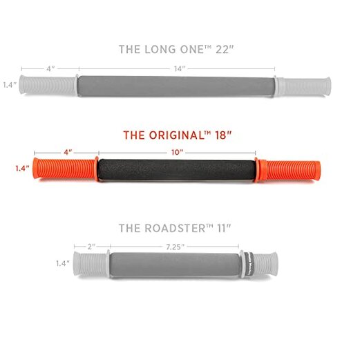 Tiger Tail 18in Massage Stick Portable Roller, Handheld, Deep Tissue Foam Roller, Body Massage and Myofascial Release Tool for Legs, Neck, Calves, Thighs, Shins & Back, The Original 18, Made in USA