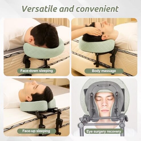 Cxgros Massage Headrest for Bed, Adjustable Massage Face Cradle at Home, Portable Massage Table Kit for Sleeping Mattress, Face Down Pillow After Eye Surgery