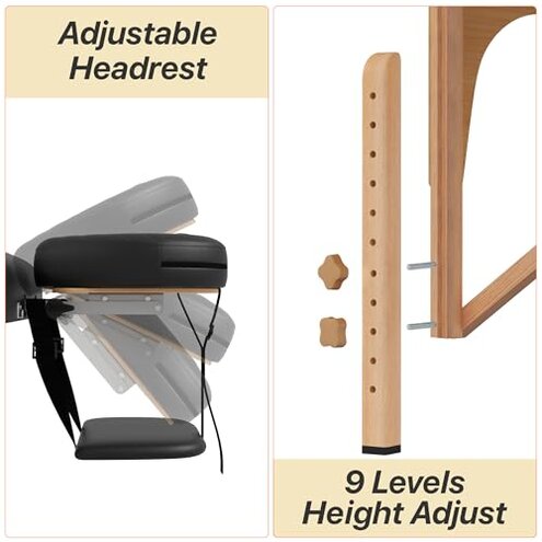 KCC Memory Foam Massage Table Premium Portable Foldable Massage Bed Height Adjustable, 84 Inches Long 28 Inchs Wide Home Salon Spa Bed Tattoo Table with Accessories &Carrying Case, Easy Set Up