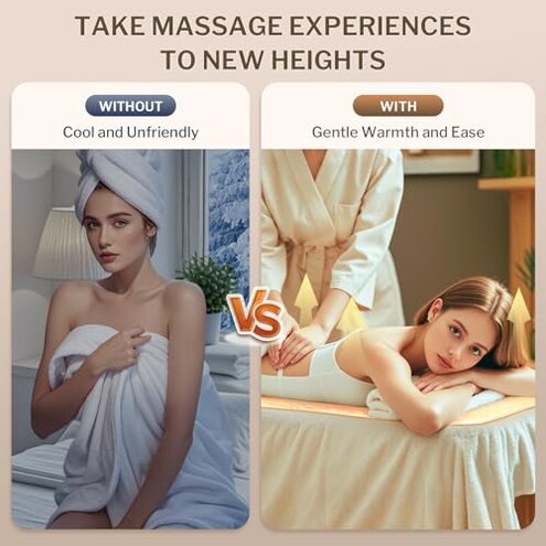 HOMLYNS LuxeHeat Massage Table Warmer Heating Pad, 30" x 72" Soft Fleece Professional Massage Therapy Bed Warmer with 10 Heat Settings, 1-9 Hours Auto Off, Rapid Heating