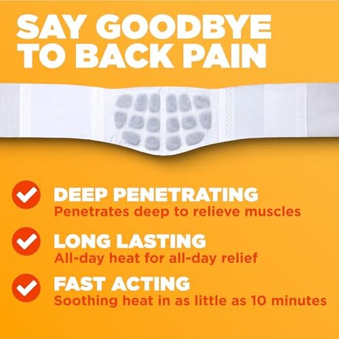 ThermaCare Advanced Back & Hip HeatWraps - Long-Lasting, Disposable Heat Therapy for Lower Back Pain, Muscle Soreness, & Herniated Discs - Drug-Free (L-XL | Pack of 10)