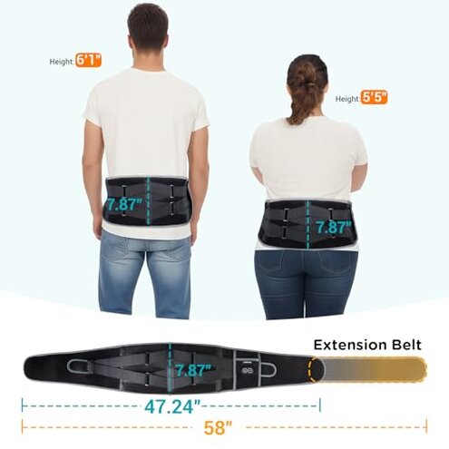 Comfytemp Cordless Heating Pad with Massager for Back Pain Relief, Portable Lower Back Massager FSA Eligible HSA Rechargeable, Birthday Gifts for Women Men Mom Dad Seniors Christmas 3 Heat 30 Auto-Off