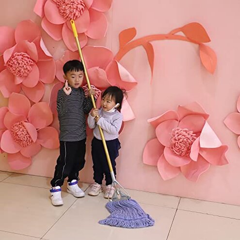 Midoneat Heavy Duty Commercial Industrial Mop ,58" Looped-End String Wet Cotton Mops for Floor Cleaning, Including Three mop Head Replacement