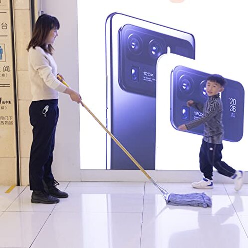 Midoneat Heavy Duty Commercial Industrial Mop ,58" Looped-End String Wet Cotton Mops for Floor Cleaning, Including Three mop Head Replacement