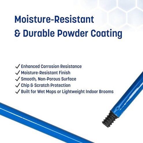 Carlisle FoodService Products Duo-Sweep, Flagged Angled Warehouse Broom with Handle, 48 Inches, Blue