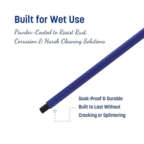 Carlisle FoodService Products Duo-Sweep, Flagged Angled Warehouse Broom with Handle, 48 Inches, Blue