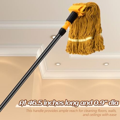 Gisafai 20 Pcs Broom Handle with Threaded Tip Powder Coated Broom Handle Metal Cleaning Pole with Plastic Thread Stick for Floor Brushes Replacement Cleaning Tools Accessories