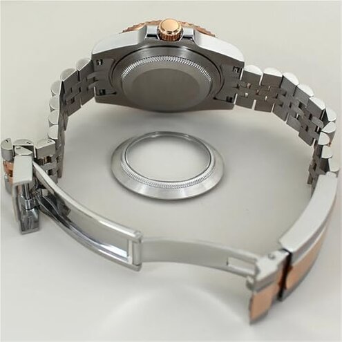 FEIYASHI 40mm Men's Watch Case Sapphire Crystal Glass Parts for nh34 nh35 nh36 2824 8215 Movement 28.5mm Dial (Black Hand Case Black Ceramic, nh34 nh35 nh36 Movement, Glass Bottom Cover No Calendar)