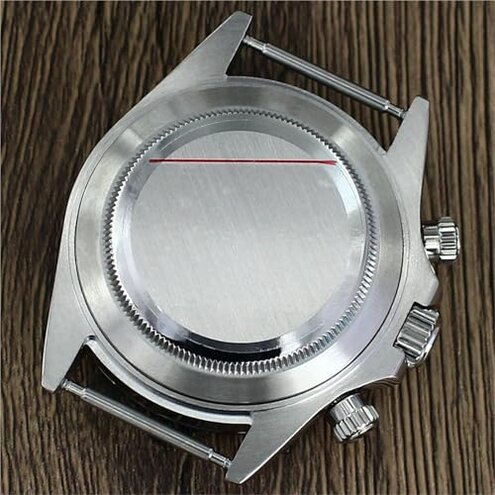 FEIYASHI 39MM Steel Ceramic Bezel Watch Case Sapphire Crystal Glass Automatic Watch Assembly Kit for VK63 Movement (A1)