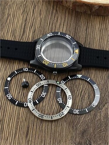 LNQKJXIIA Boutiques US 40mm Watch Case with Sapphire Glass, Compatible with NH34/NH35/NH36 Movement Accessories(Black)