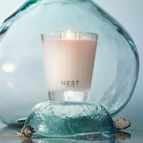 NEST New York Scented Classic Candle, Ocean Mist & Sea Salt - 8.1 oz - Up to 60-Hour Burn Time - Reusable Glass Vessel