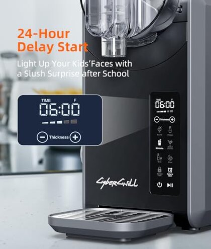 CyberChill Slushie Machine,24-Hour Delay Start&Cold Retention, 68 oz Slushy Machine with Self-Cleaning Function, Frozen Drink Maker with 5 Preset Programs,Frozen Margaritas, Frapp&eacute;s, and More