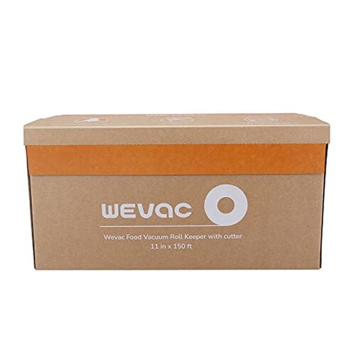 Wevac 11&rdquo; x 150&rsquo; Food Vacuum Seal Roll Keeper with Cutter, Ideal Vacuum Sealer Bags for Food Saver, BPA Free, Commercial Grade, Great for Storage, Meal prep and Sous Vide