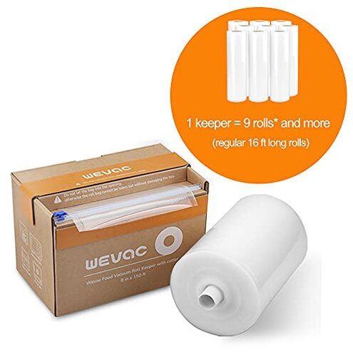Wevac 11&rdquo; x 150&rsquo; Food Vacuum Seal Roll Keeper with Cutter, Ideal Vacuum Sealer Bags for Food Saver, BPA Free, Commercial Grade, Great for Storage, Meal prep and Sous Vide