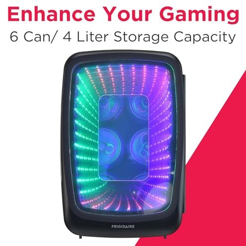 Frigidaire EFMIS179 Gaming Light Up Mini Beverage Refrigerator, Stealth